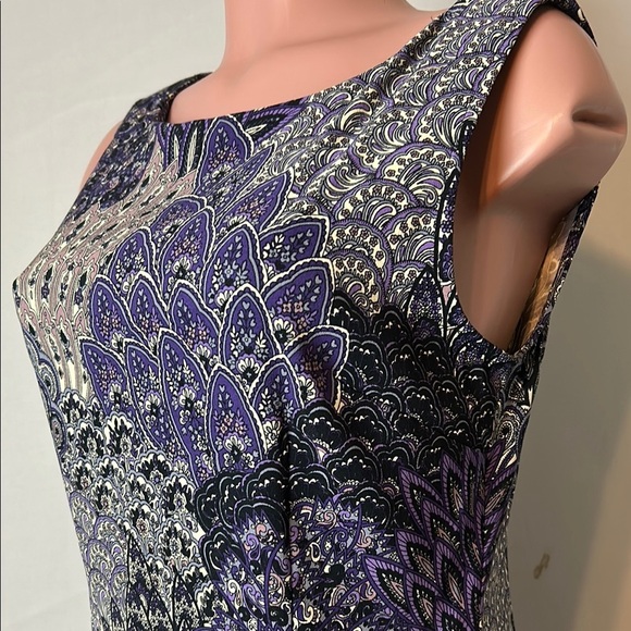 CONNECTED Women’s Paisley Floral Print Sleeveless Sheath Dress Sz 10 - Picture 6 of 11